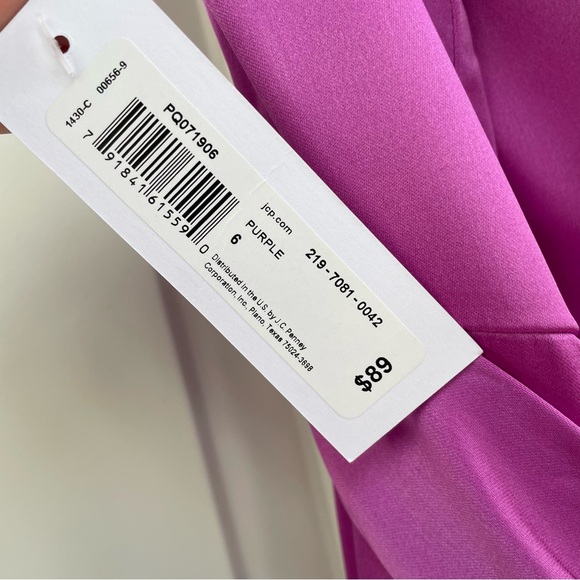 NWT Premier Amour Pinky Purple Hi Lo Ruffle Spaghetti Strap Zip Belt Dress Party - Picture 7 of 13